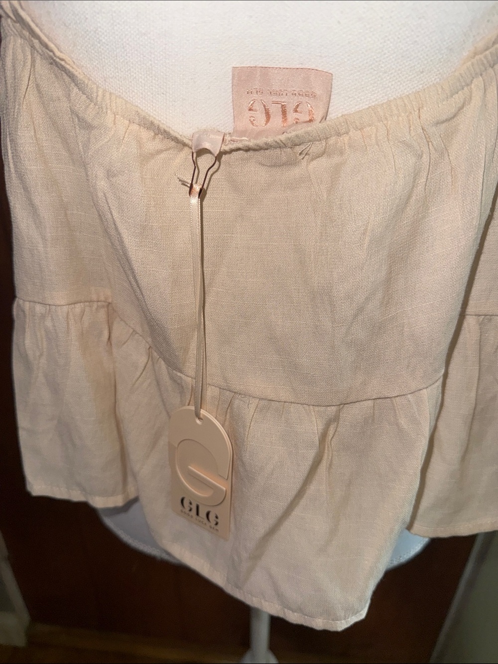 GLG Cream Spaghetti-Strap Ruffle Tank Top - Picture 5 of 5